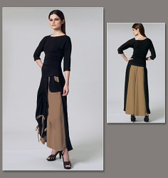 8737 vogue stretch knit top, long loose skirt pattern 14-20 uncut